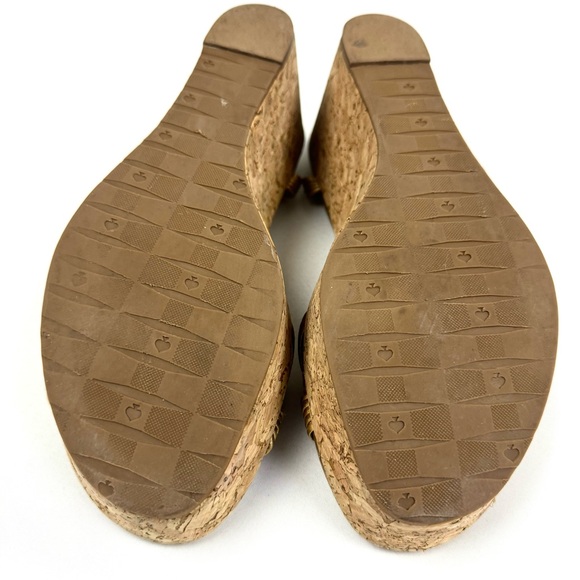Kate Spade Becca Metallic Gold Braided Strap Cork Wedges - Picture 11 of 14